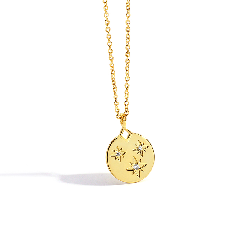 Le Cuivre Plaqué Or 18K Style IG Style Simple Hexagramme Rond Incruster Zircon Pendentif display picture 11