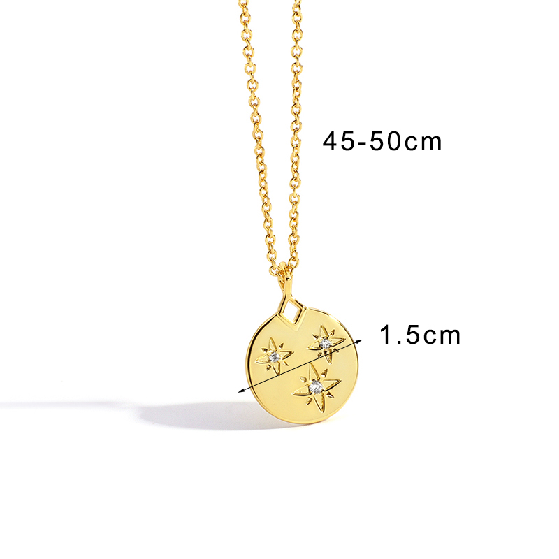 Le Cuivre Plaqué Or 18K Style IG Style Simple Hexagramme Rond Incruster Zircon Pendentif display picture 14