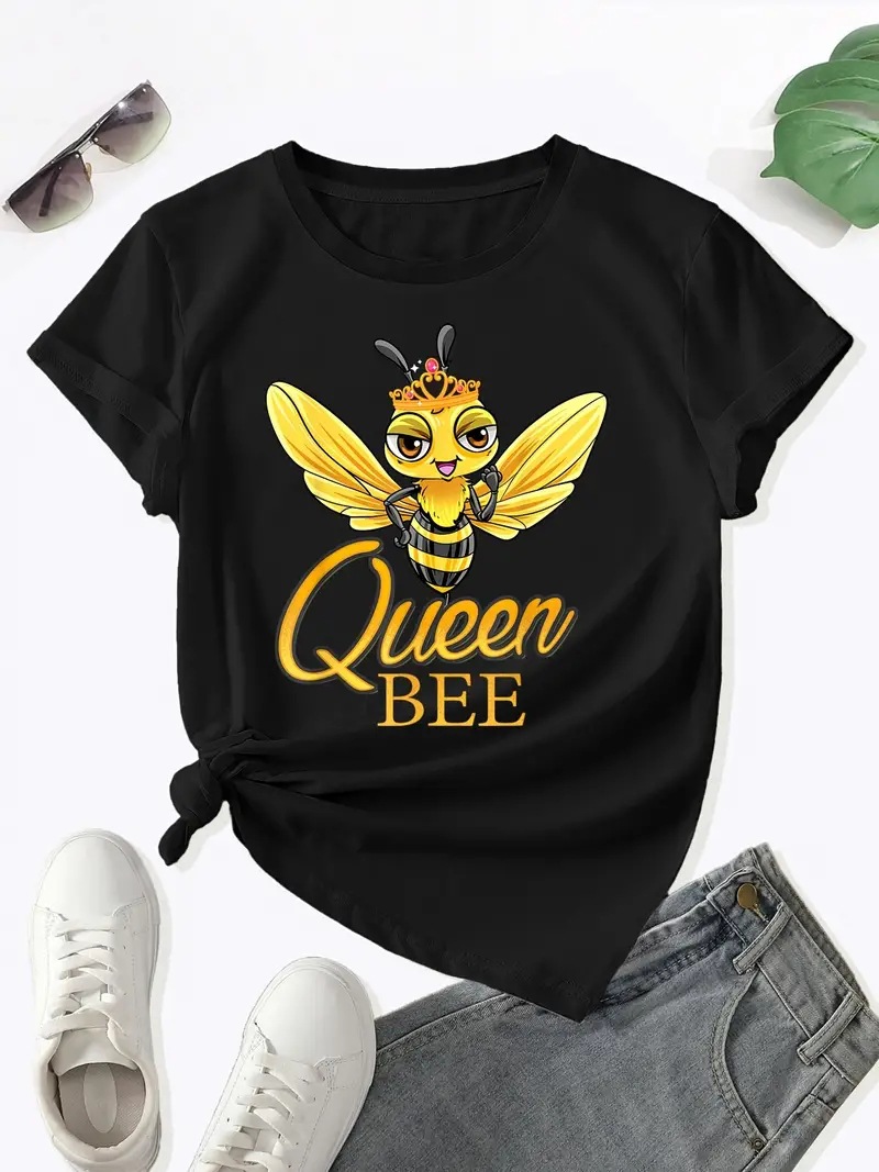 Women's T-shirt Short Sleeve T-Shirts Streetwear Letter Bee display picture 2
