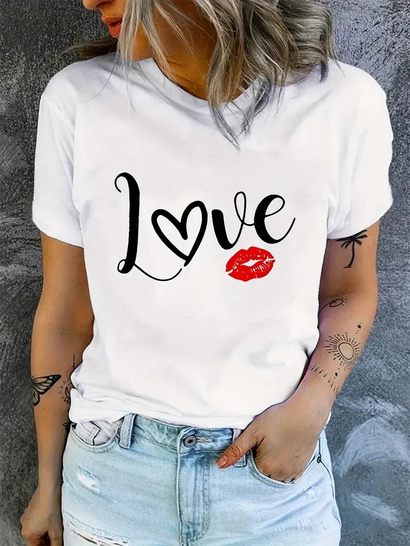 Women's T-shirt Short Sleeve T-Shirts Casual Streetwear Letter display picture 1