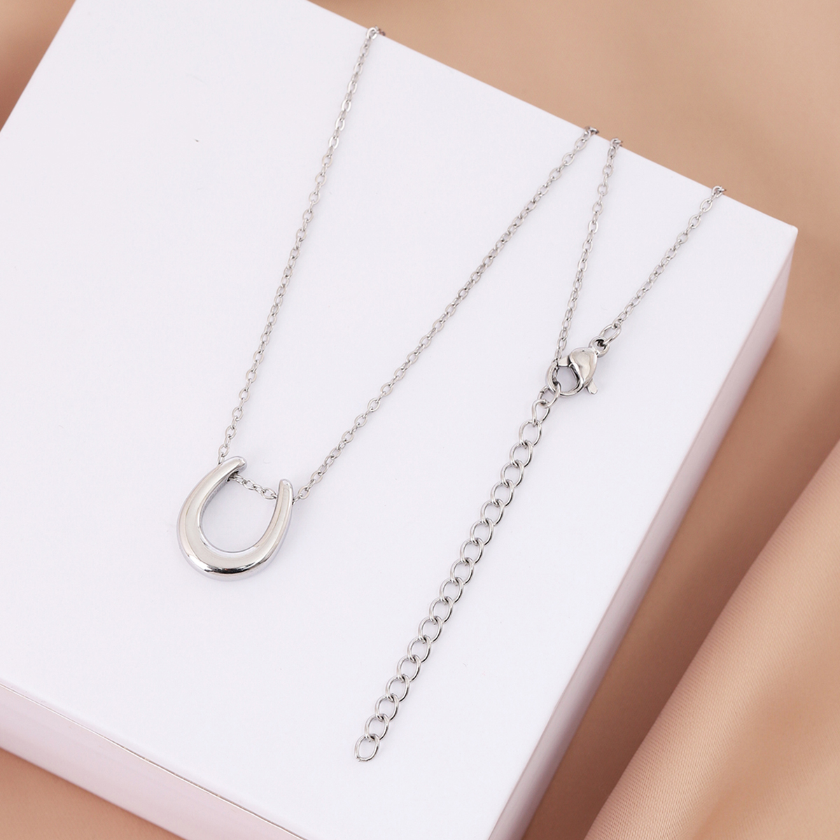 Stainless Steel Simple Style Classic Style U Shape Plating Pendant Necklace display picture 10