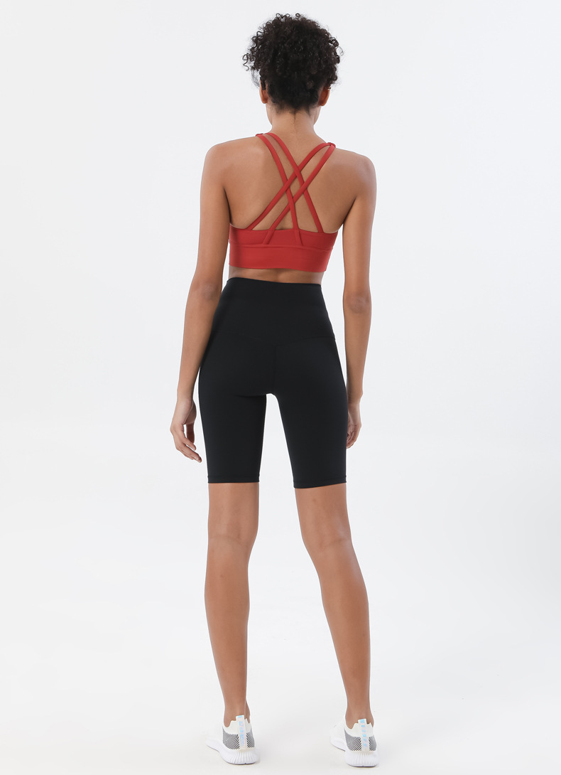 Sports Solid Color Nylon U Neck Backless Active Tops Vest display picture 30