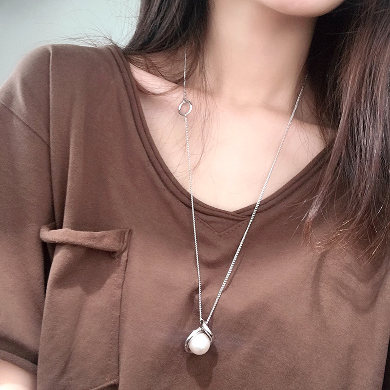 Copper 18K Gold Plated Simple Style Commute Round Toggle Inlay Artificial Pearls Necklace display picture 4