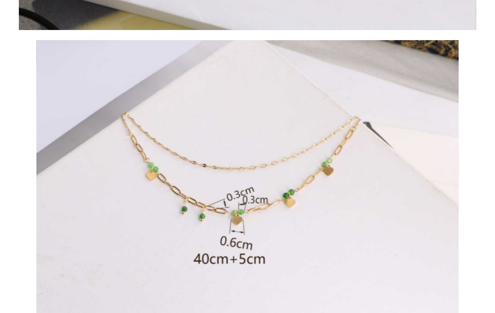 Titanium Steel Simple Style Geometric Plating Inlay Natural Stone Double Layer Necklaces display picture 3