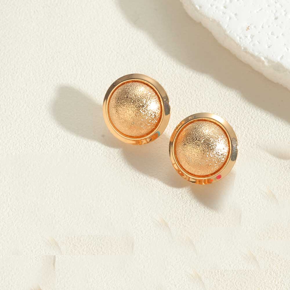 1 Pair Vintage Style Simple Style Commute Round Enamel Inlay Copper Acrylic 14K Gold Plated Ear Studs display picture 3