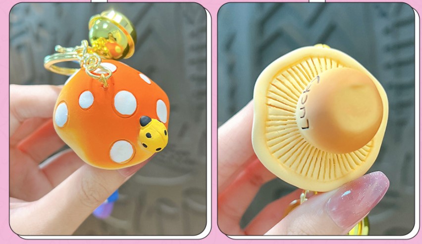 Cartoon Style Cute Mushroom Resin Unisex Keychain display picture 1