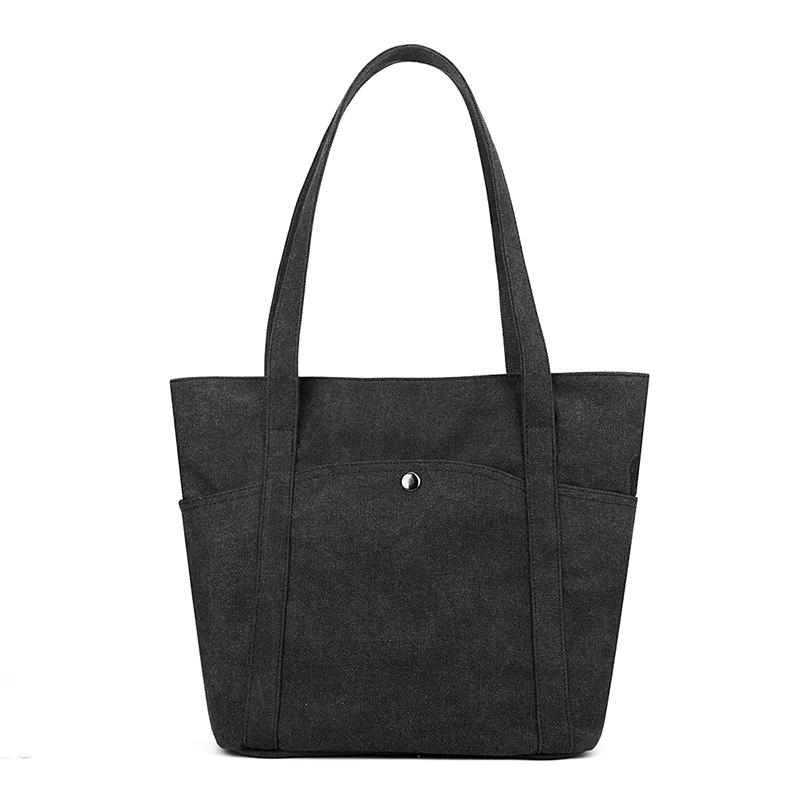 Women's Canvas Solid Color Classic Style Sewing Thread Square Zipper Shoulder Bag display picture 8