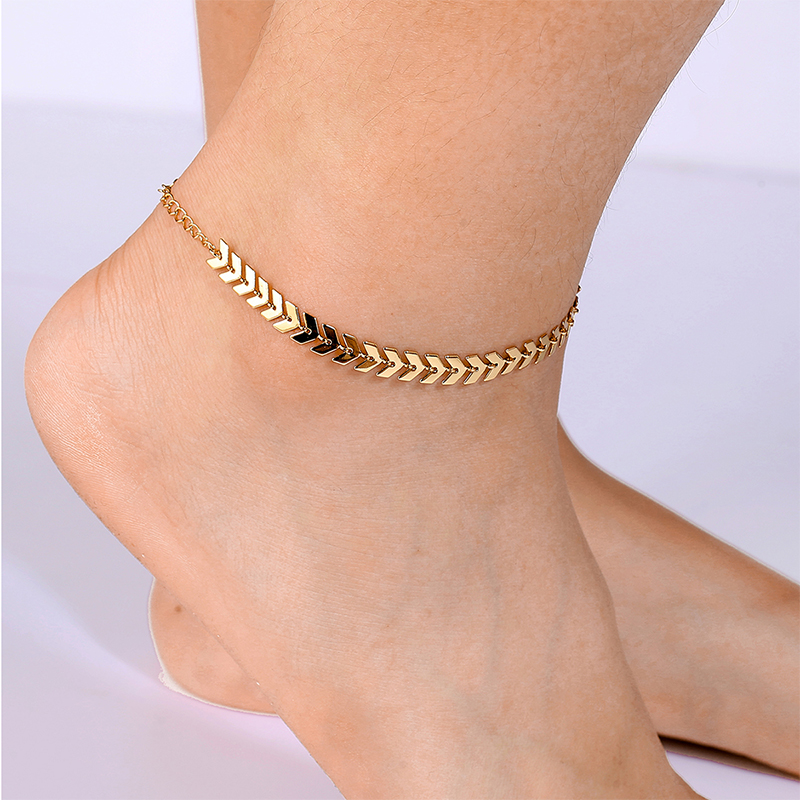IG Style Simple Style Circle Heart Shape Grain Copper Inlay Zircon 18K Gold Plated Women's Anklet display picture 1