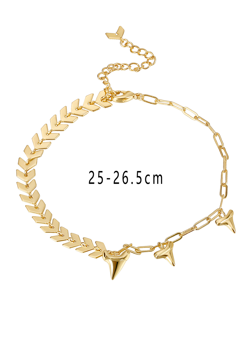 IG Style Simple Style Circle Heart Shape Grain Copper Inlay Zircon 18K Gold Plated Women's Anklet display picture 6