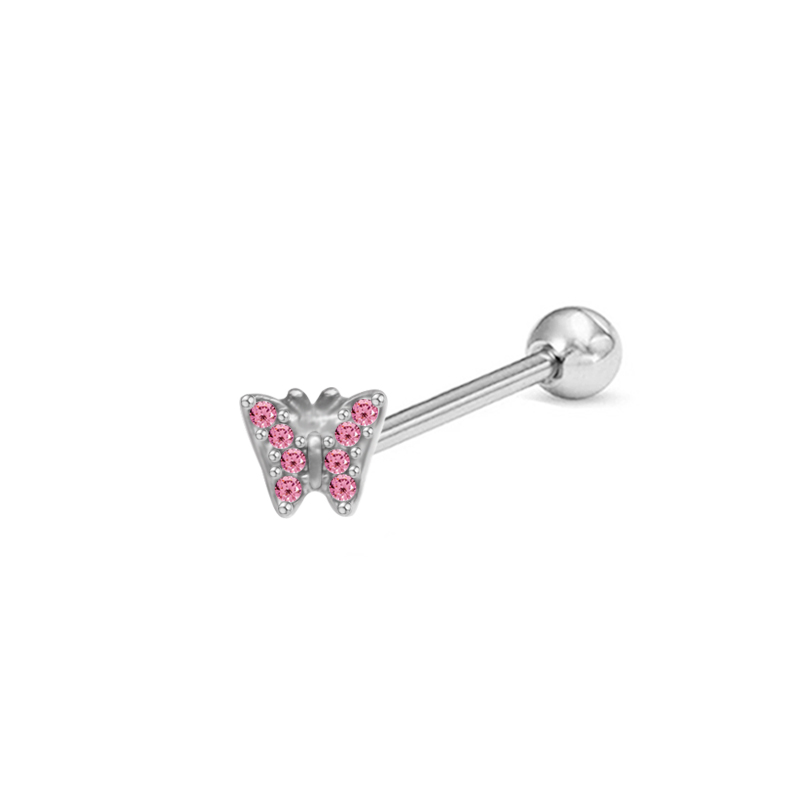 1 Piece Tongue Rings Cute Simple Style Animal Fruit Snowflake 316 Stainless Steel  Copper Inlay Rhinestones White Gold Plated Tongue Rings display picture 9