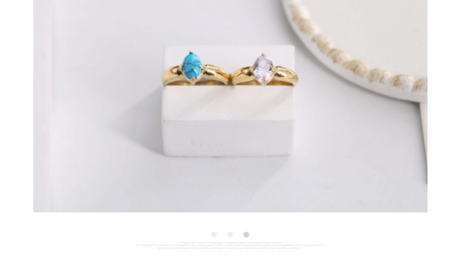 Stainless Steel Casual Simple Style Geometric Plating Inlay Turquoise Zircon Rings display picture 7