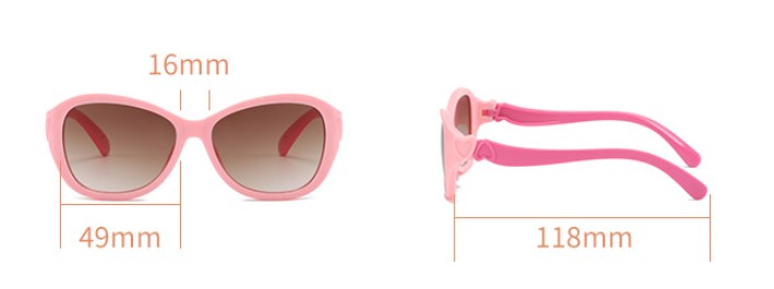 Süß Einfacher Stil Farbblock Pc Ovaler Rahmen Vollbild Kinder Sonnenbrille display picture 1