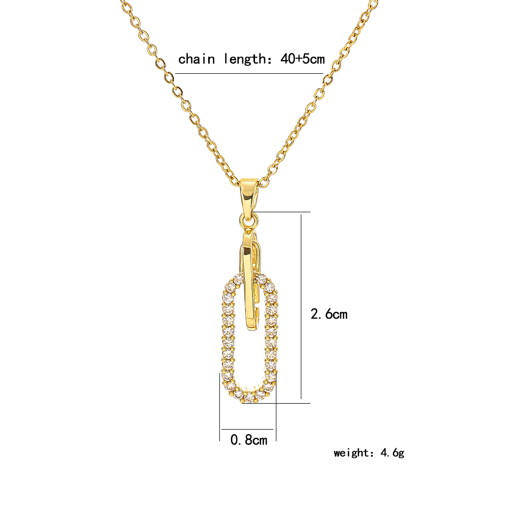 Acero Inoxidable 304 Cobre Chapados en oro de 18k Glamour Lujoso Enchapado Embutido Color Sólido Diamante Collar Colgante display picture 3