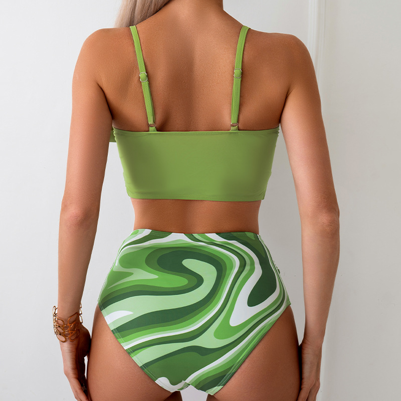 Women's Solid Color 2 Pieces Set Bikinis Swimwear display picture 1