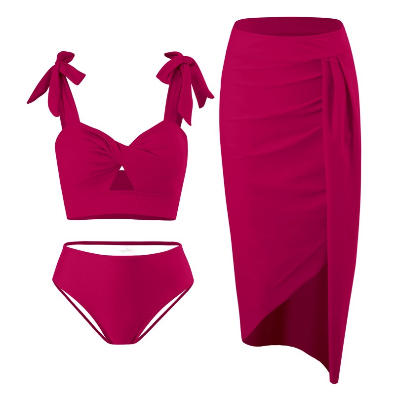 Women's Simple Style Solid Color 2 Pieces Set Bikinis Swimwear display picture 7