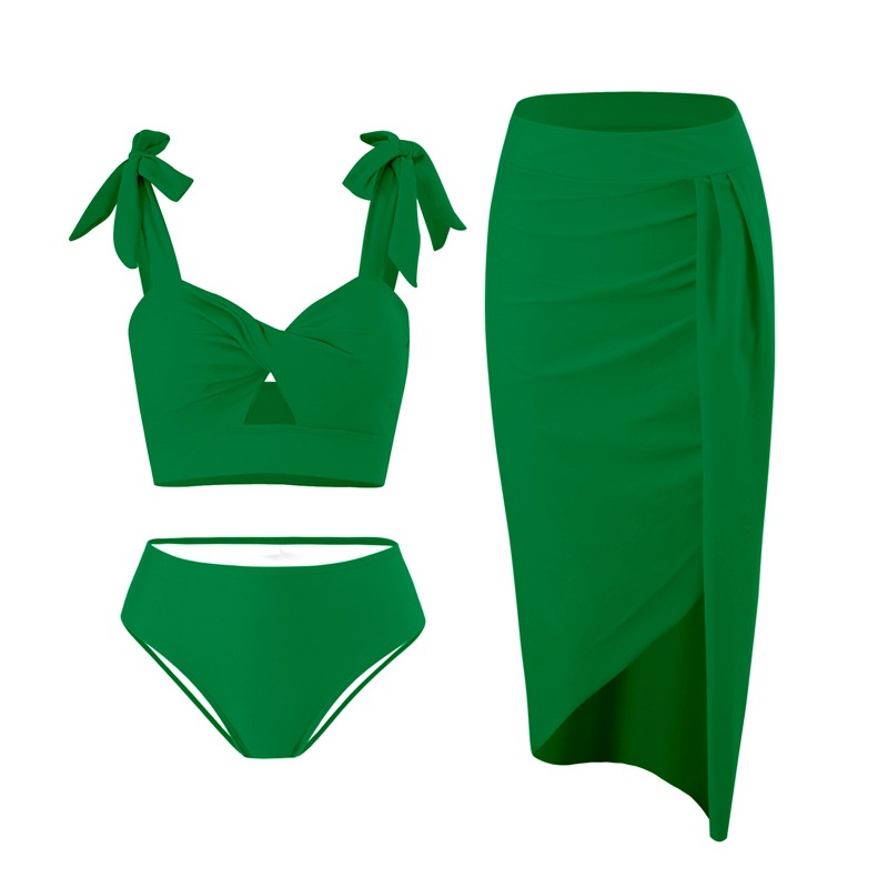 امرأة أسلوب بسيط اللون الصامد 2 قطعة مجموعة البيكينيات ملابس السباحة display picture 8