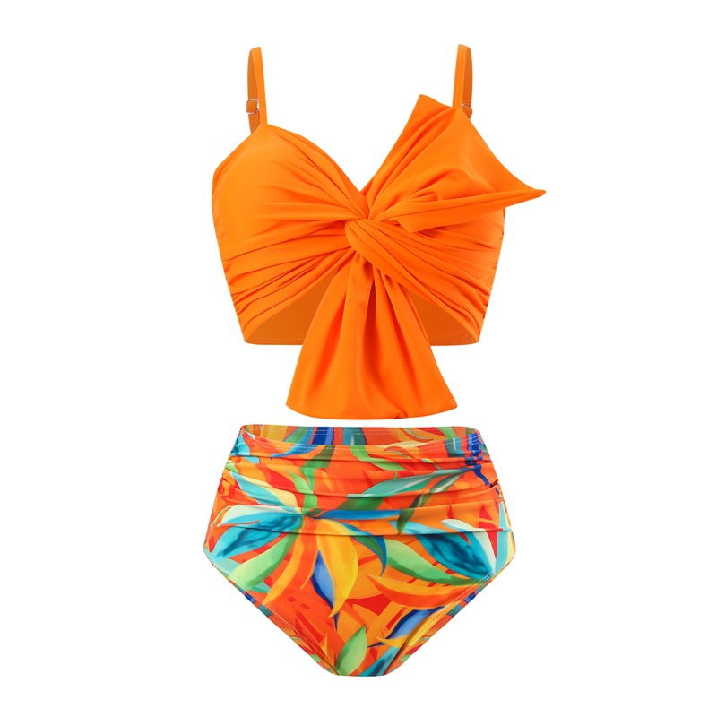 Women's Solid Color 2 Pieces Set Bikinis Swimwear display picture 13