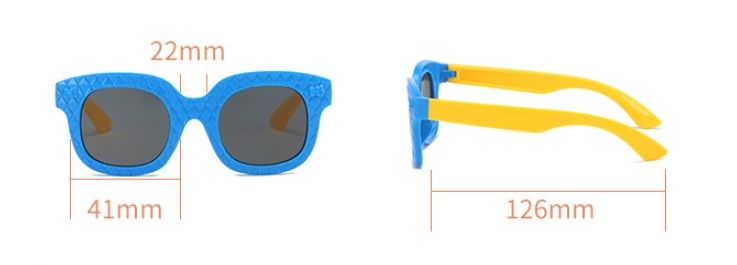غير رسمي أسلوب بسيط منقوشة الكمبيوتر مربع اطار كامل الاطفال النظارات الشمسية display picture 1