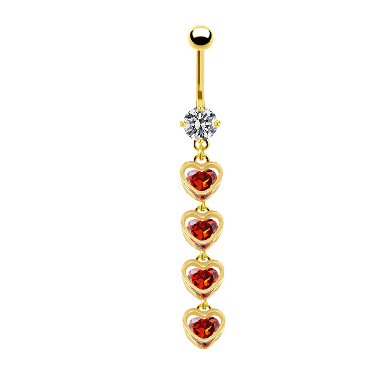 1 Piece Belly Rings IG Style Simple Style Heart Shape Butterfly 316 Stainless Steel  Alloy Hollow Out Inlay Acrylic Rhinestones Glass White Gold Plated Gold Plated display picture 15