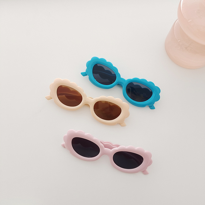 Sweet Solid Color Pc Resin Oval Frame Full Frame Kids Sunglasses display picture 4