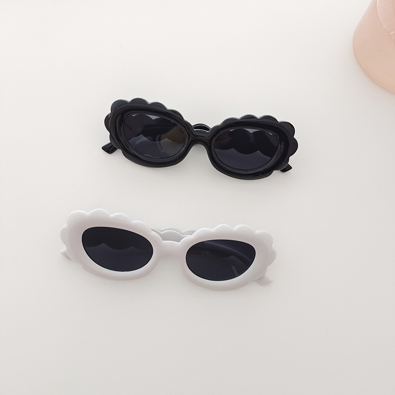 Sweet Solid Color Pc Resin Oval Frame Full Frame Kids Sunglasses display picture 6
