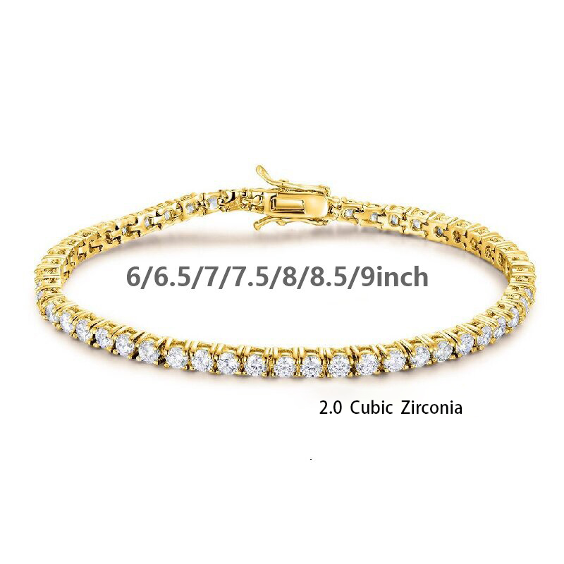 Copper 18K Gold Plated Glam Wedding Romantic Solid Color Chain Inlay Zircon Tennis Bracelet display picture 2