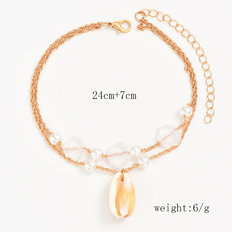 Beach Simple Style Shell Alloy Women's Anklet display picture 2
