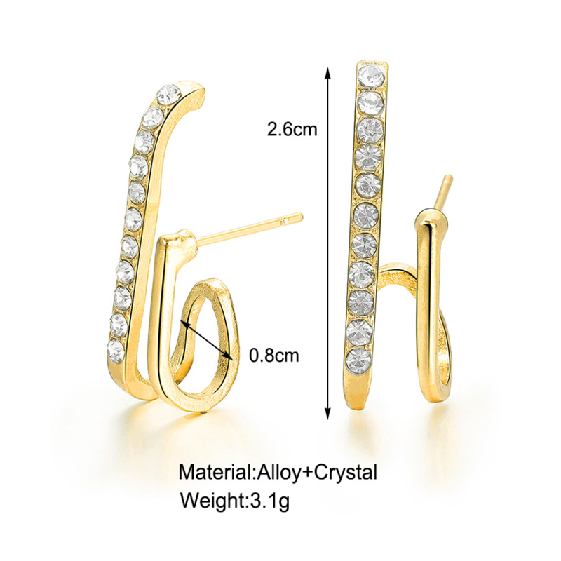 1 Pair IG Style Luxurious Irregular Inlay Alloy Diamond Ear Studs display picture 2