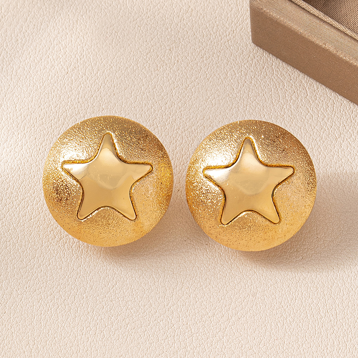 1 Pair Casual Simple Style Star Heart Shape Flower Alloy Ear Studs display picture 5