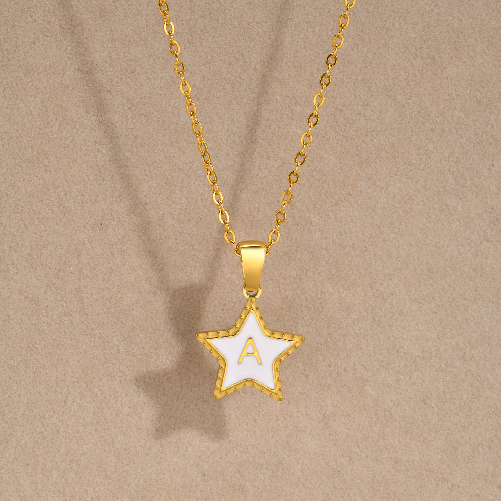 Stainless Steel 18K Gold Plated IG Style Simple Style Pentagram Pendant Necklace display picture 4