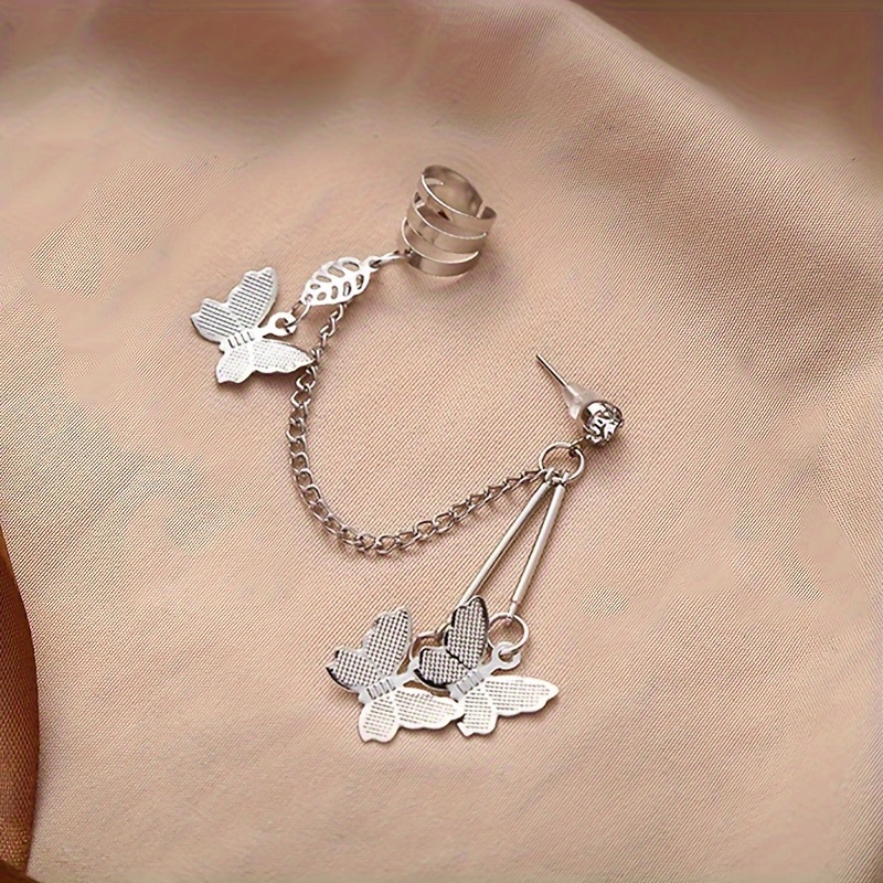 1 Piece Cute Shiny Solid Color Plating Iron Silver Plated Ear Cuffs display picture 4