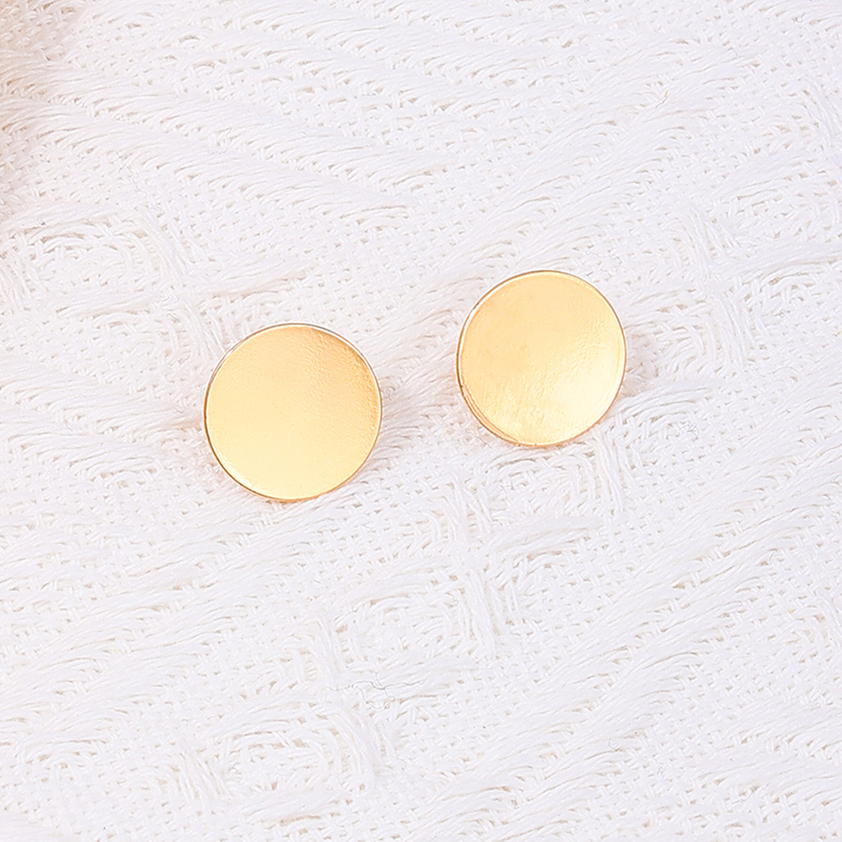 1 Pair Simple Style Round Plating Alloy Ear Studs display picture 1