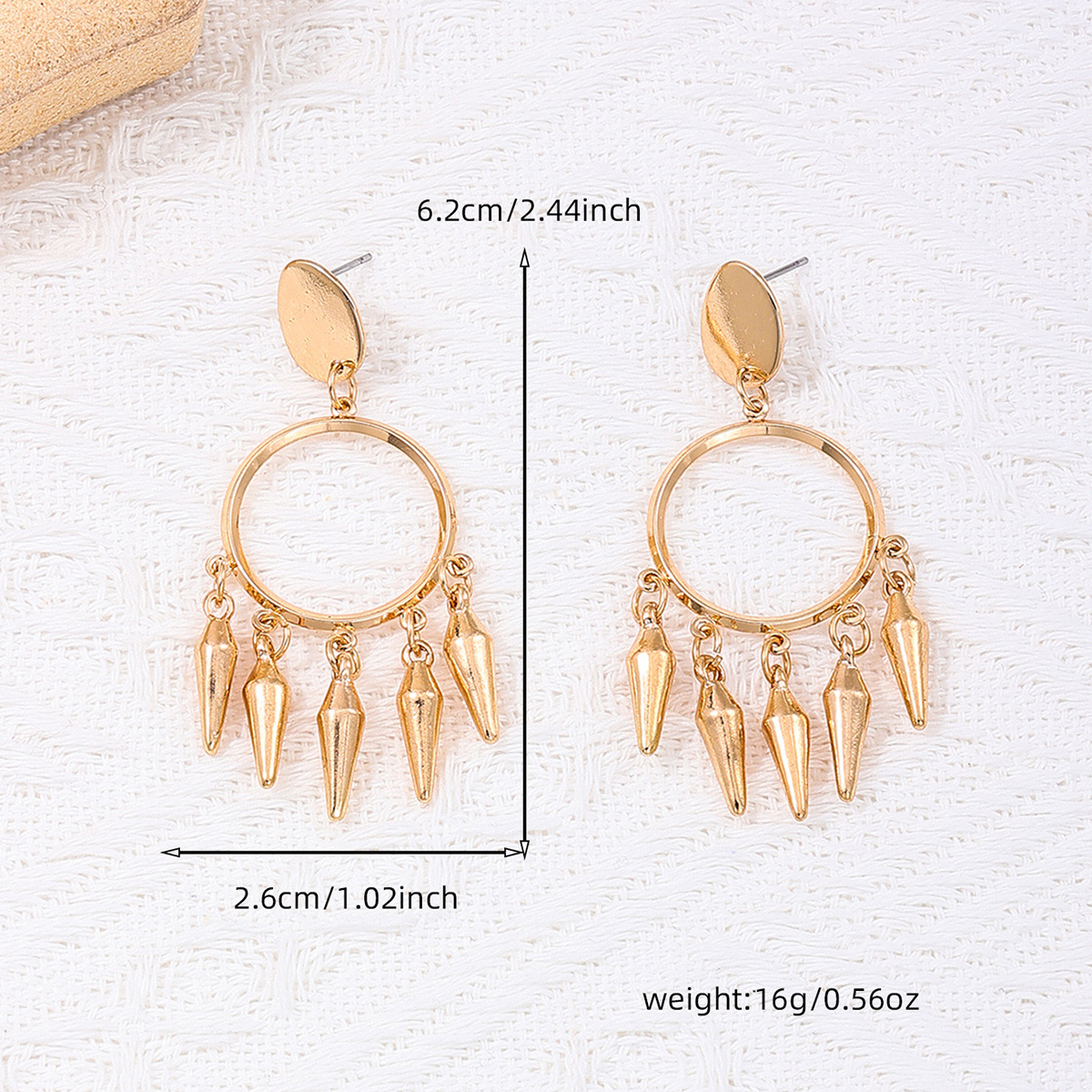 1 Pair Simple Style Geometric Solid Color Alloy Drop Earrings display picture 1