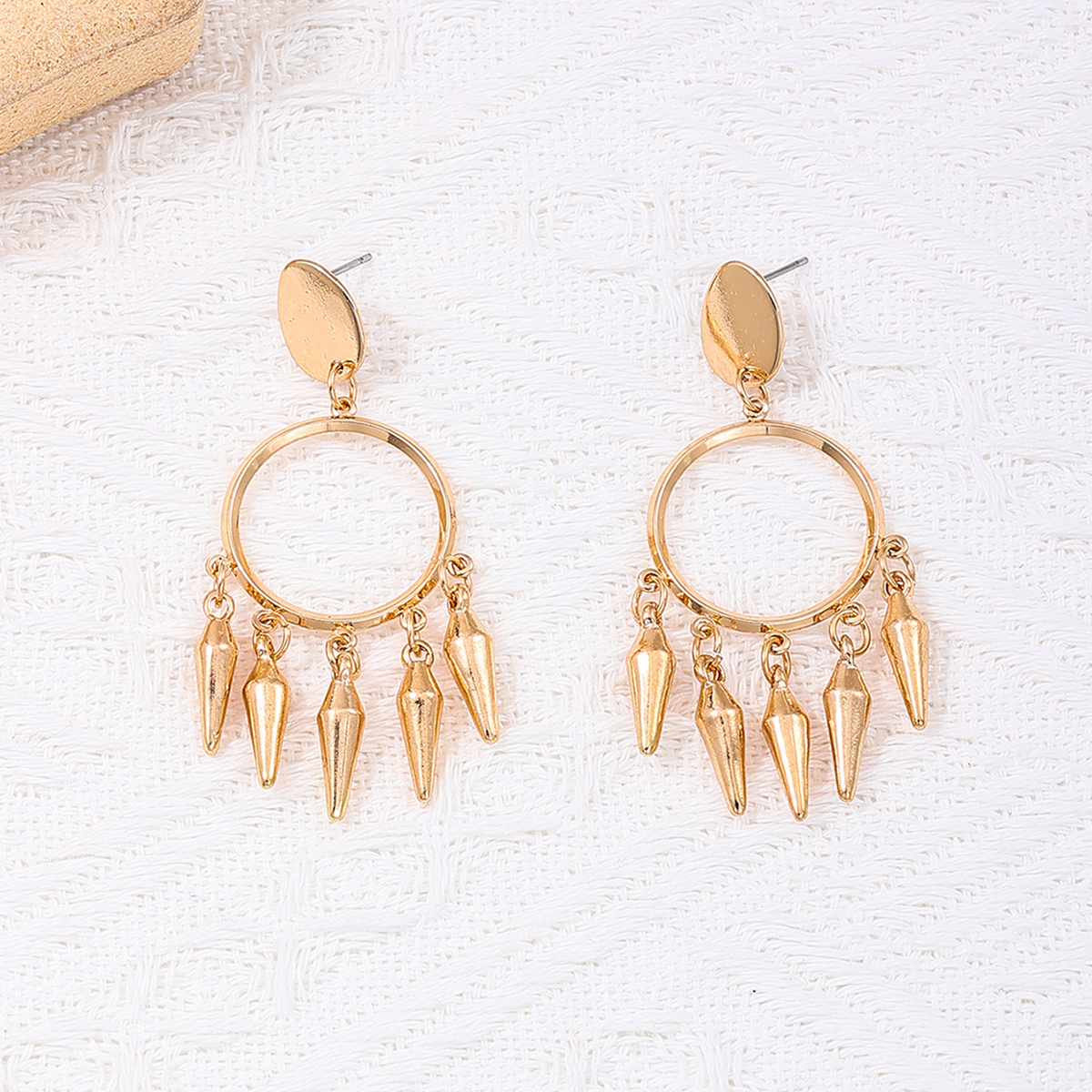 1 Pair Simple Style Geometric Solid Color Alloy Drop Earrings display picture 3