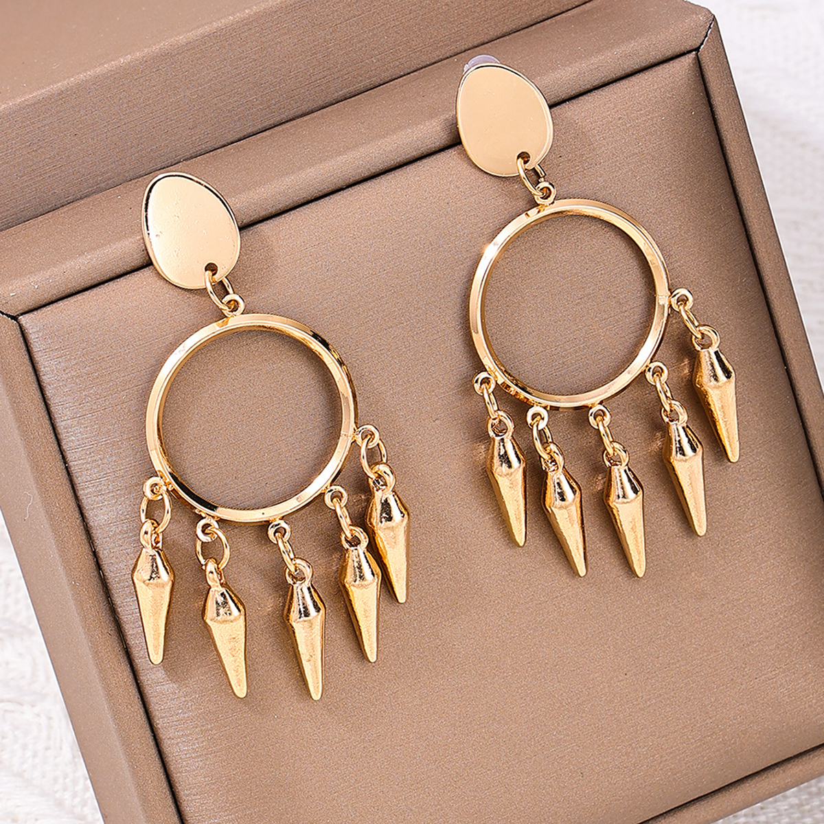 1 Pair Simple Style Geometric Solid Color Alloy Drop Earrings display picture 2
