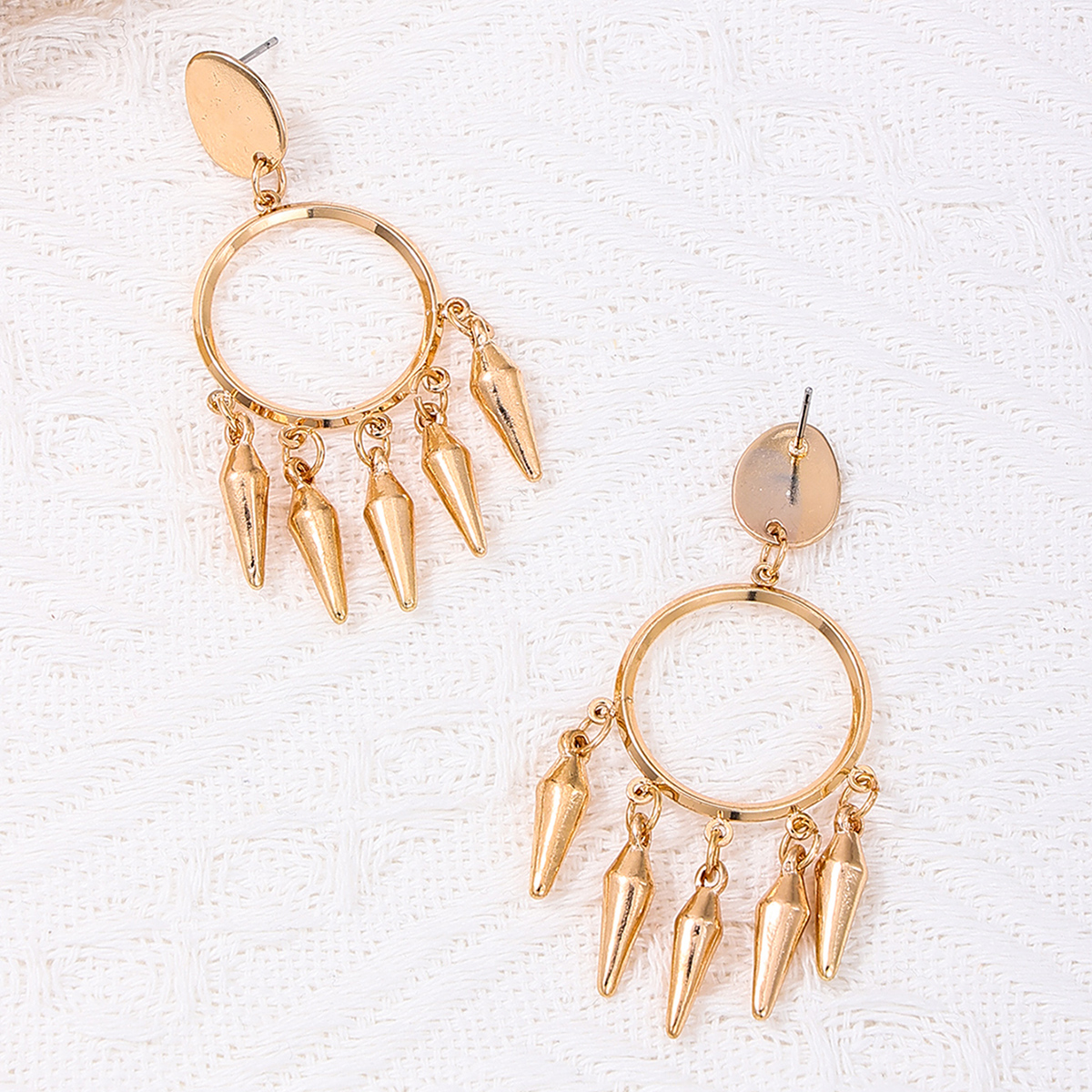 1 Pair Simple Style Geometric Solid Color Alloy Drop Earrings display picture 4