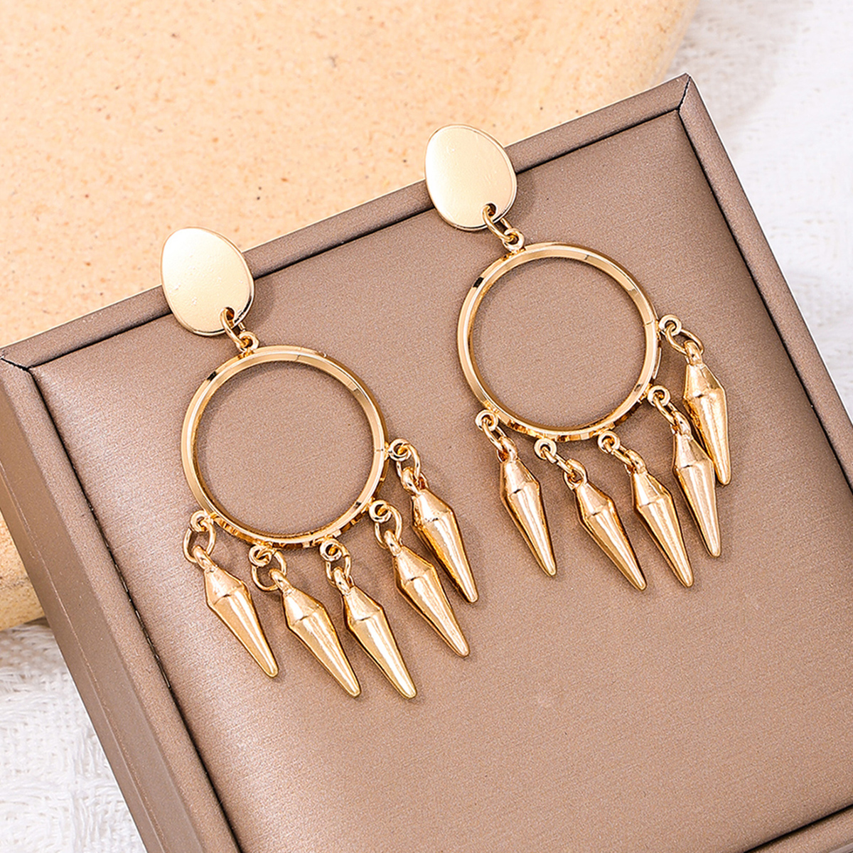1 Pair Simple Style Geometric Solid Color Alloy Drop Earrings display picture 5