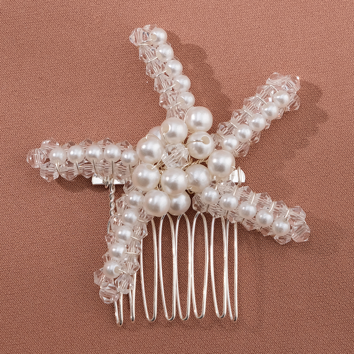 Frau Hochzeit Handgemacht Strand Seestern Imitationsperle Perlen Kamm Einsetzen display picture 6