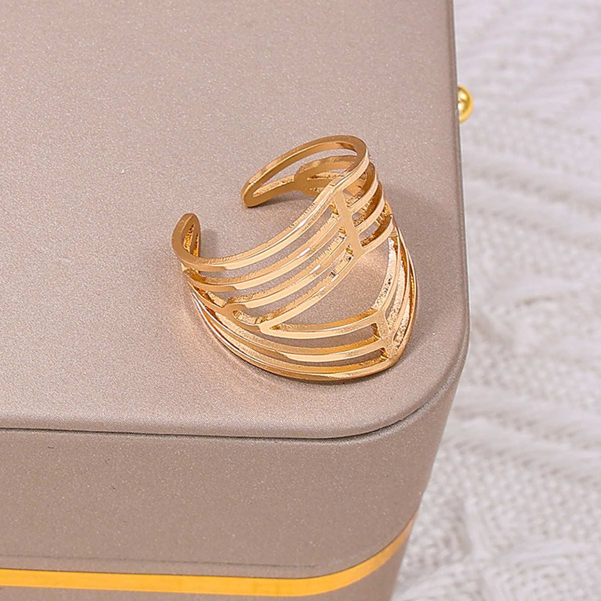 Wholesale Jewelry Simple Style Geometric Solid Color Alloy Open Rings display picture 2