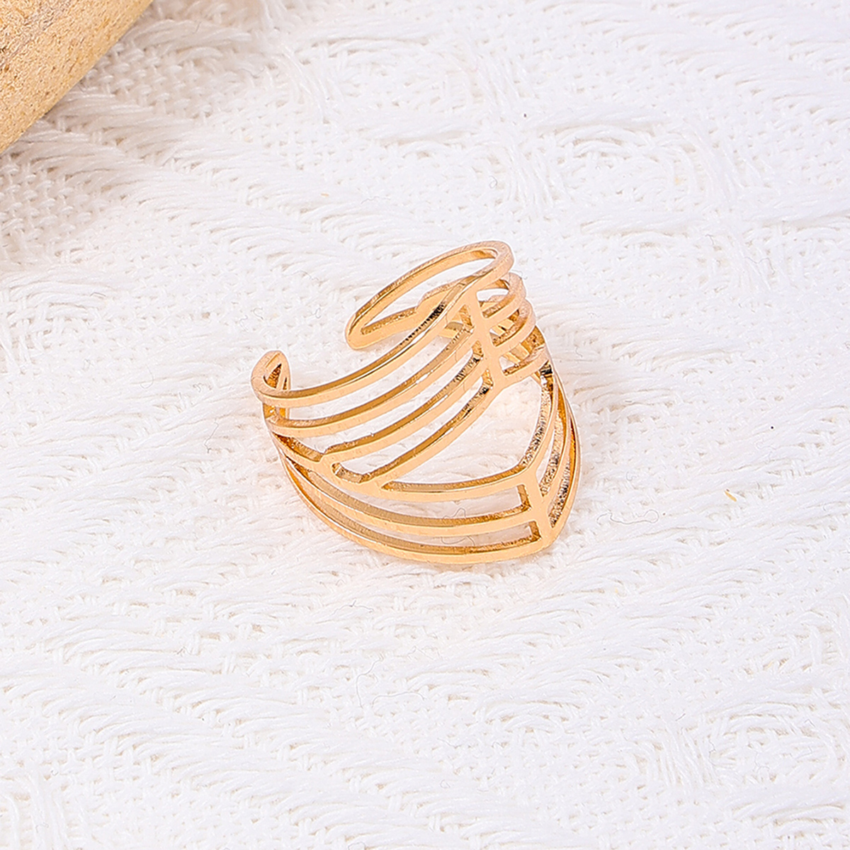 Wholesale Jewelry Simple Style Geometric Solid Color Alloy Open Rings display picture 3