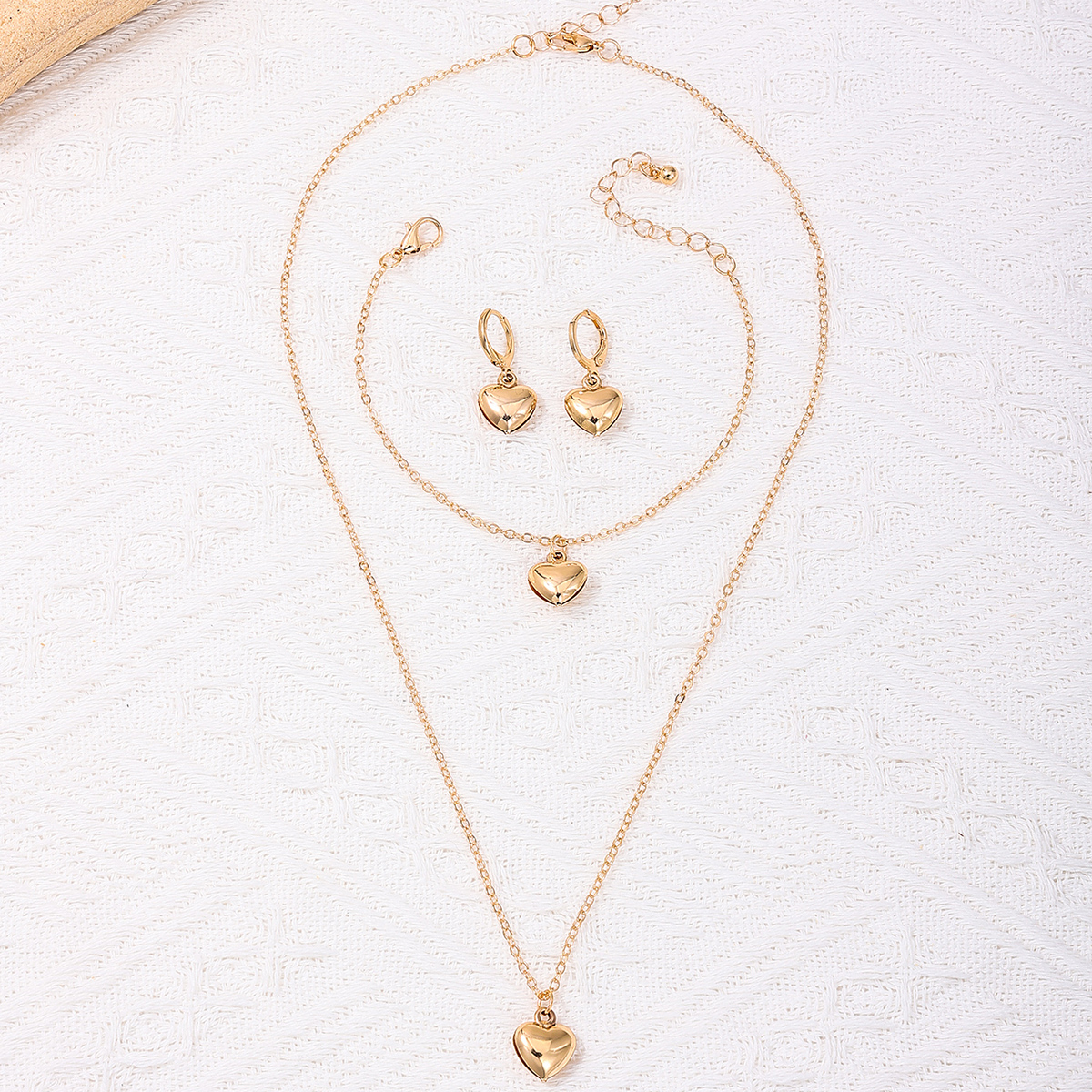 Simple Style Heart Shape Ferroalloy Women's Jewelry Set display picture 1