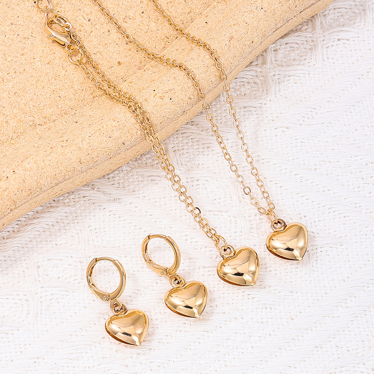 Simple Style Heart Shape Ferroalloy Women's Jewelry Set display picture 4
