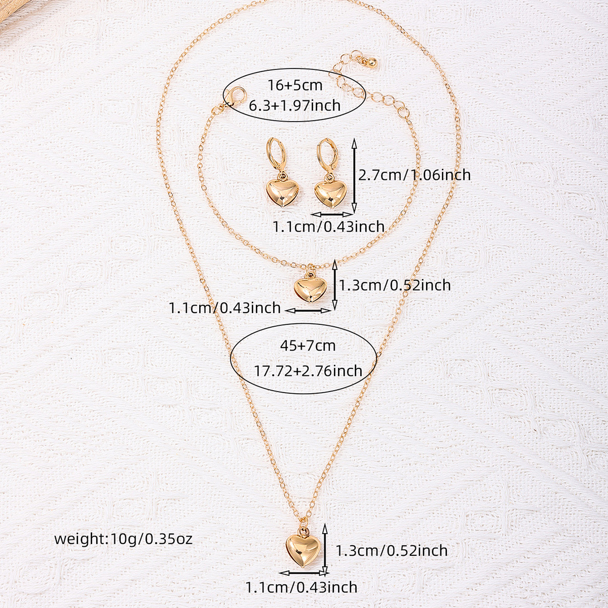 Simple Style Heart Shape Ferroalloy Women's Jewelry Set display picture 3