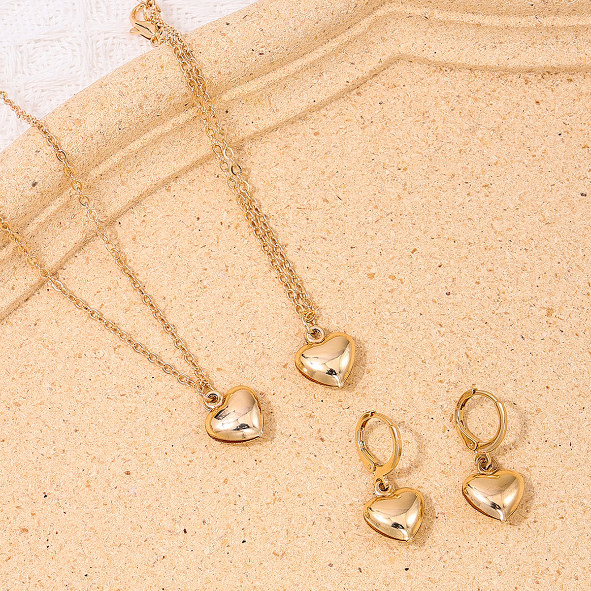 Simple Style Heart Shape Ferroalloy Women's Jewelry Set display picture 5