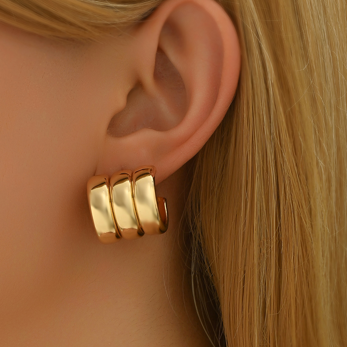 1 Pair Casual Simple Style Geometric Iron Ear Studs display picture 3