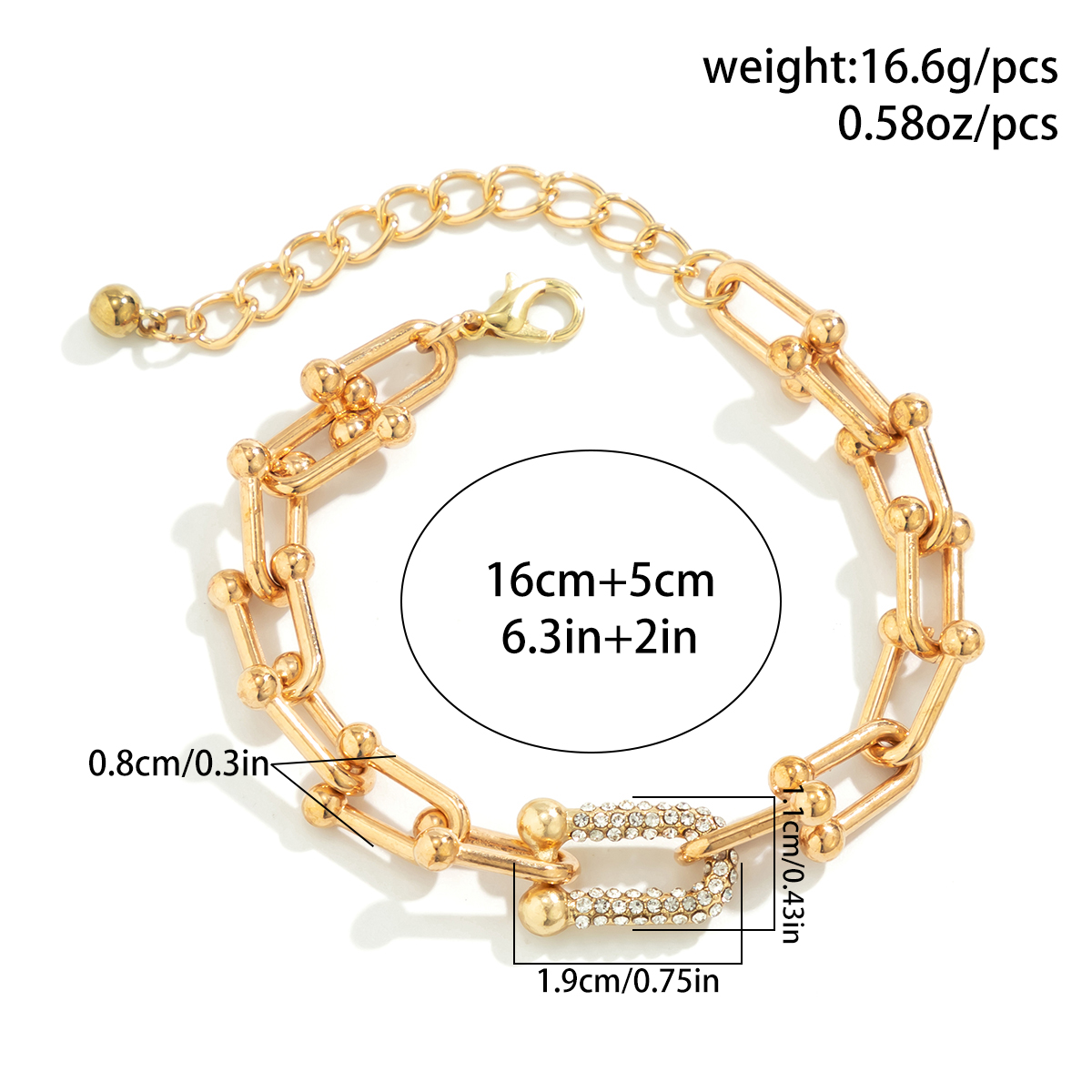 Elegant Classic Style U Shape Irregular Alloy Inlay Rhinestones Women's Bracelets display picture 1