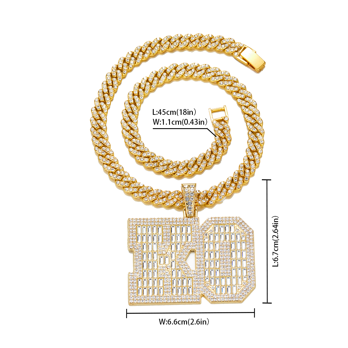 Hip Hop Tier Brief Anzahl Zinklegierung Inlay Strasssteine Unisex Halskette Mit Anhänger display picture 12