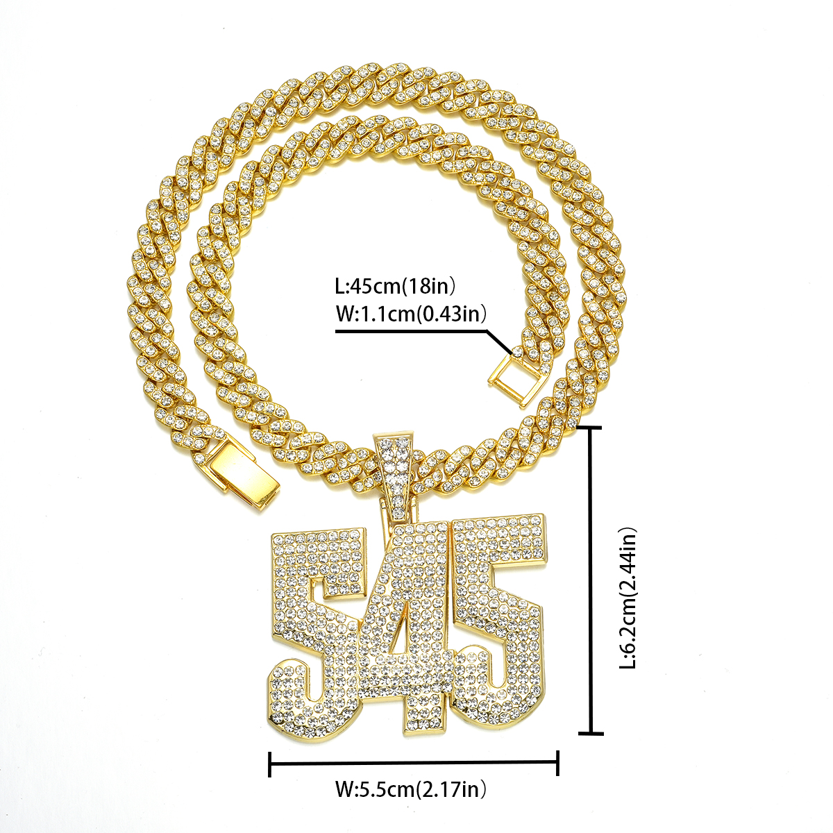 Hip Hop Tier Brief Anzahl Zinklegierung Inlay Strasssteine Unisex Halskette Mit Anhänger display picture 9