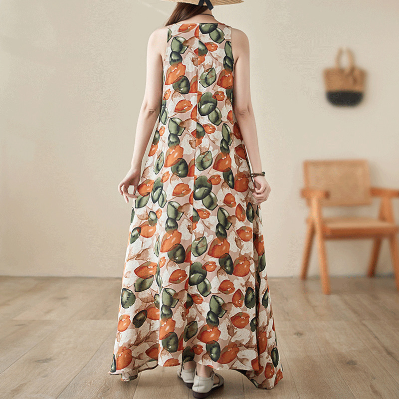 Women's Boho Dress Vacation Ethnic Style Bohemian Round Neck Sleeveless Printing Color Block Maxi Long Dress Daily Street display picture 3