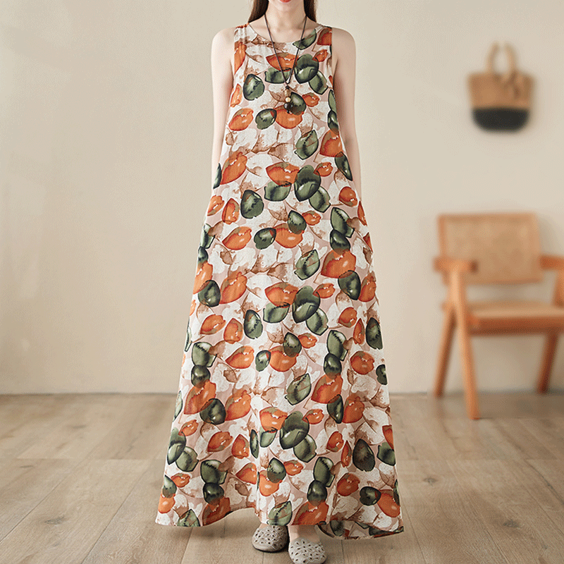 Women's Boho Dress Vacation Ethnic Style Bohemian Round Neck Sleeveless Printing Color Block Maxi Long Dress Daily Street display picture 5
